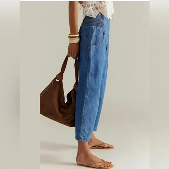 Free People We The Free Lunan Crop Harem Jeans small - Picture 3 of 5